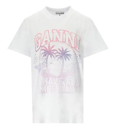 Shop Ganni Cocktail White T-shirt