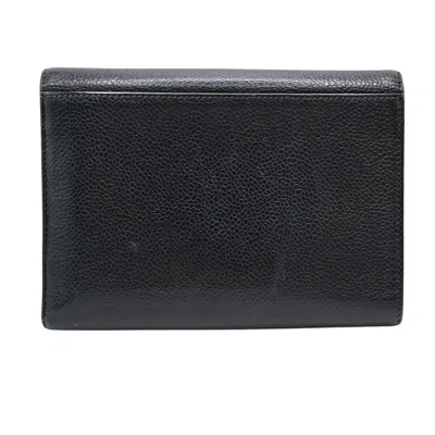 Pre-owned Chanel Cc Black Pony-style Calfskin Wallet  ()
