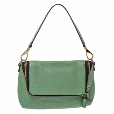 Shop Anya Hindmarch Leather Zip Crossbody Bag In Green