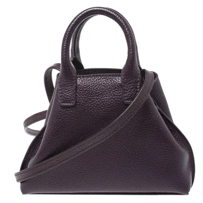 Shop Akris Leather Crossbody Bag In Purple