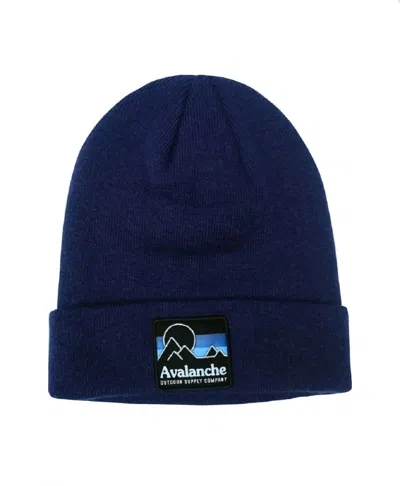 Shop Avalanche Hiking Marled Knit Cuff Beanie In Navy In Blue