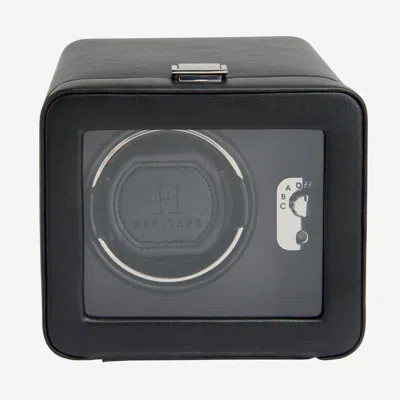 Shop Wolf Windsor Leather Single Watch Winder With Cover In Black