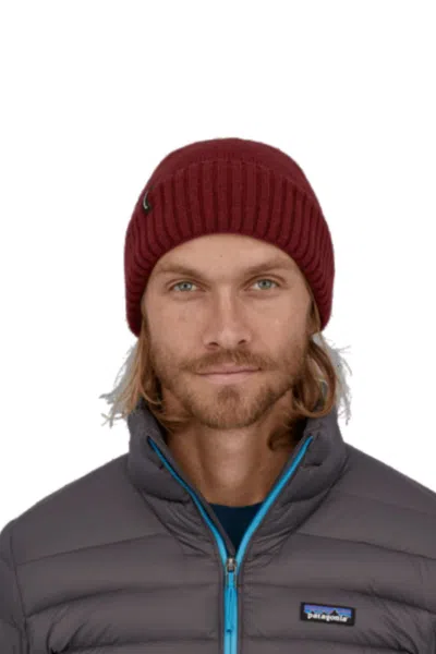 Shop Patagonia Men's Brodeo Beanie Hat In Sequoia Red In Multi