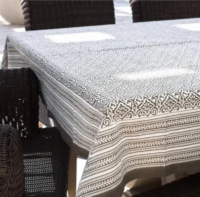 Living Imprints Square Table Cloth - 60" X 60" In Misty Taupe