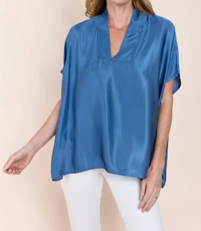 Shop Sofia Collections Inez Top In French Blue In Multi