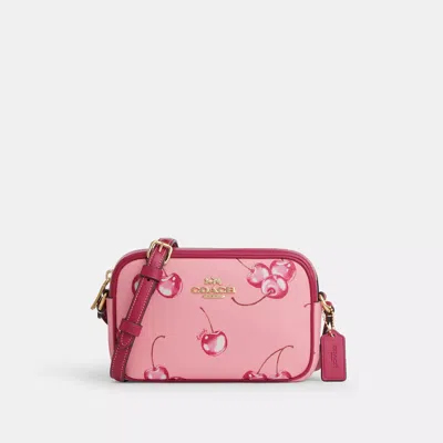 Shop Coach Outlet Mini Jamie Camera Bag With Cherry Print In Multi
