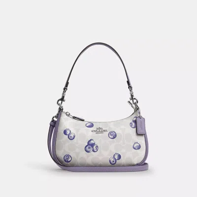 Shop Coach Outlet Teri Shoulder Bag In Signature Canvas With Blueberry Print In Multi