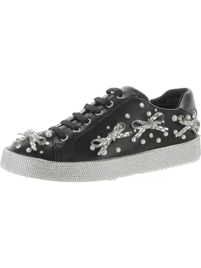 Shop Inc Womens Faux Leather Embellished Casual And Fashion Sneakers In Black