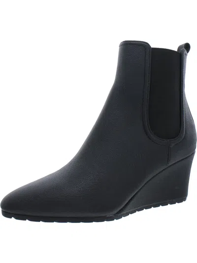 Shop Anne Klein Valore Womens Faux Leather Chelsea Boots In Black