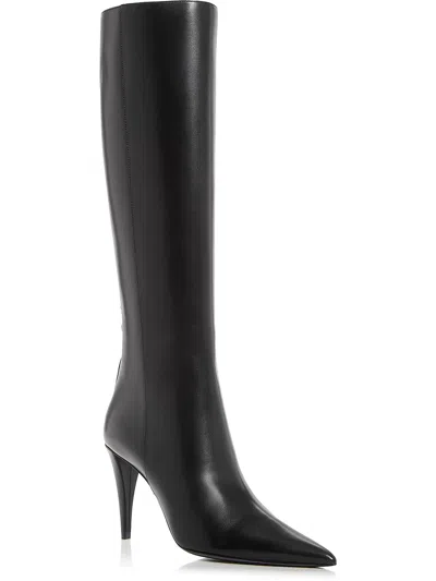 Shop Valentino Womens Leather Pointed Toe Knee-high Boots In Black
