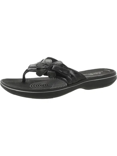 Shop Cloudsteppers By Clarks Womens Comfort Insole Round Toe Flip-flops In Black