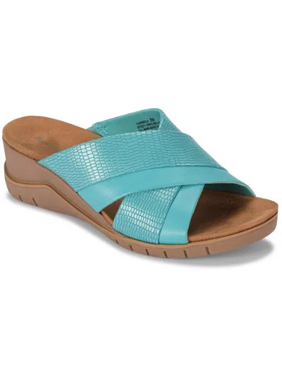 Shop Baretraps Carmiela Womens Cushioned Footbed Comfort Wedge Sandals In Blue
