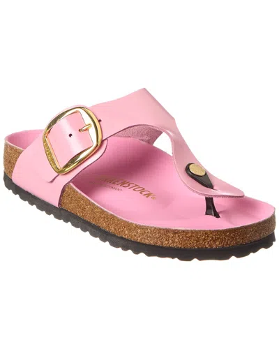 Shop Birkenstock Gizeh Big Buckle Patent Sandal In Pink