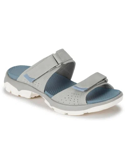 Shop Baretraps Leella Womens Faux Leather Slip On Slide Sandals In Grey