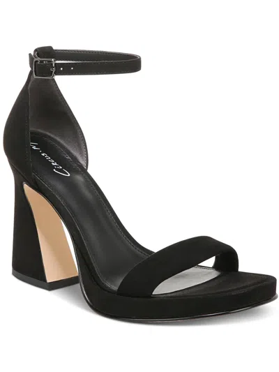 Shop Circus By Sam Edelman Holmes Womens Faux Leather Open Toe Block Heels In Black