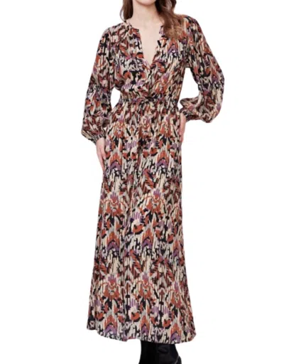 Shop See U Soon Chloe Abstract Print Maxi Dress In Brown