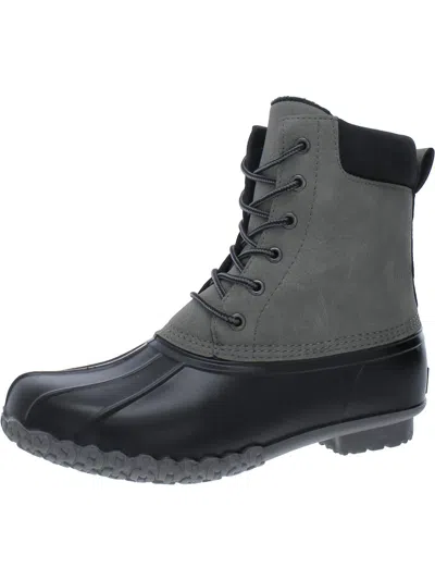 Shop Weatherproof Vintage Adam Ii Mens Faux Leather Round Toe Combat & Lace-up Boots In Grey