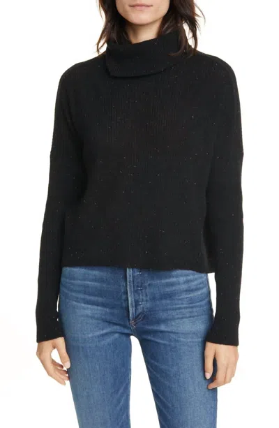 Shop Line Beatrice Rib Nep Cashmere Turtleneck Sweater In Black