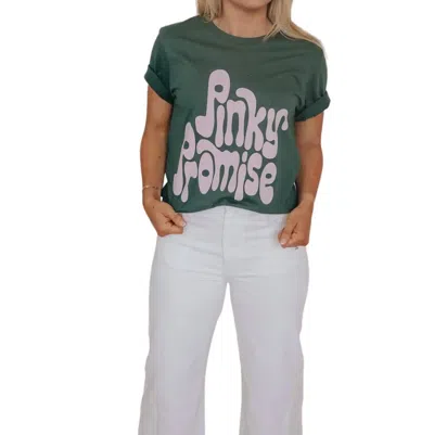 Shop Friday + Saturday Pinky Promise Graphic Tee In Green