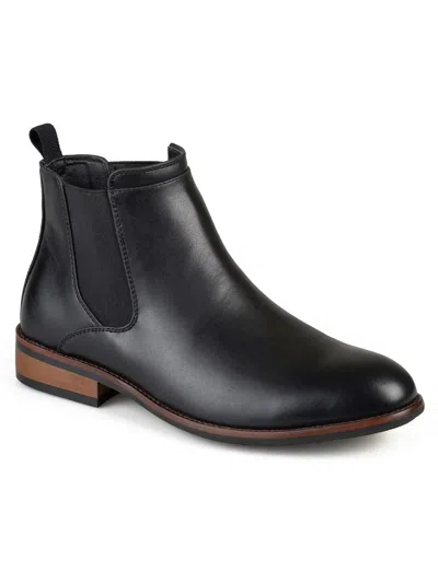Shop Vance Co. Mens Comfort Insole Faux Leather Chelsea Boots In Black