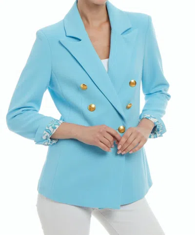 Shop Patty Kim Bermuda Jacket Turquoise In Blue
