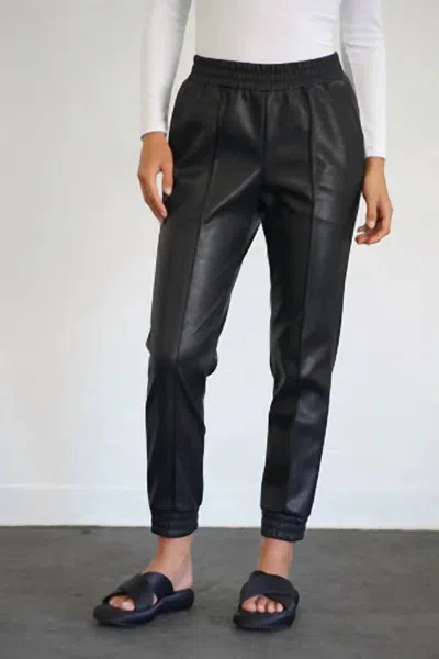 Shop Lna Women's Sire Faux Leather Jogger In Black