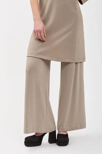 Shop Ottod'ame Palazzo Pants In Champagne In White