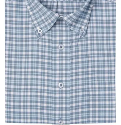 Shop Genteal Estes Plaid Softouch Performance Woven In Ocean In Blue