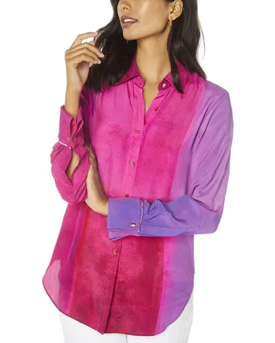 Shop Robert Graham Gabriela Silk-blend Shirt In Pink