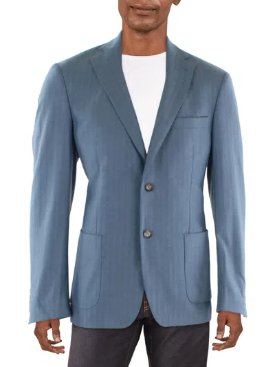 Shop Lauren Ralph Lauren Mens Herringbone Classic Fit Sportcoat In Blue