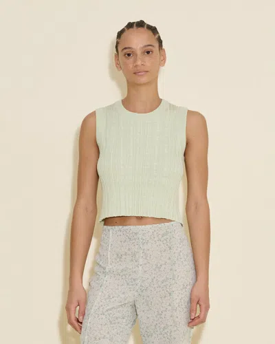 Shop Holzweiler Cumo Cropped Knit Top In Green