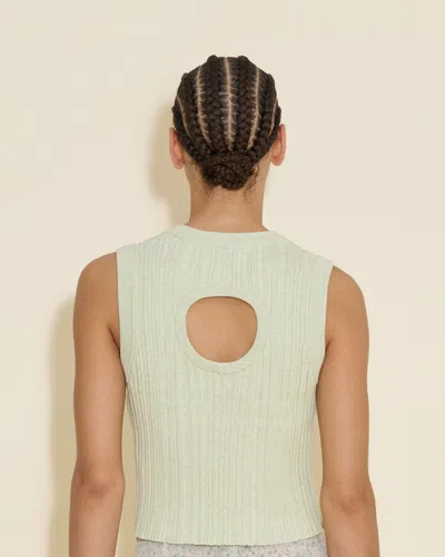 Holzweiler Cumo Cropped Knit Top In Green