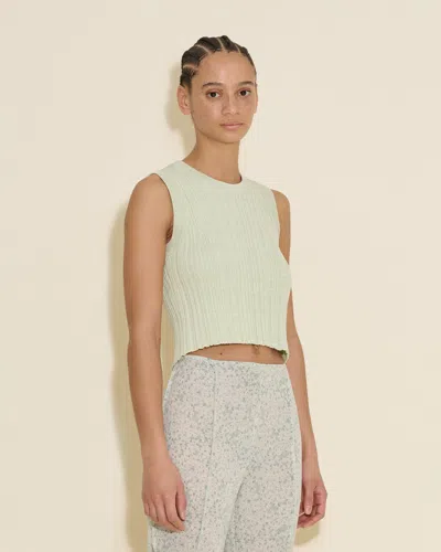 Shop Holzweiler Cumo Cropped Knit Top In Green