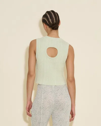 Shop Holzweiler Cumo Cropped Knit Top In Green