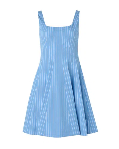 Shop Staud Mini Wells Dress In Blue