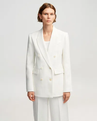 Shop Argent Preorder: Double Breasted-blazer Ivory In White