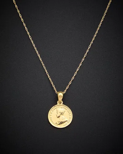 Shop Italian Gold 14k George V Slaying Dragon Reversible Pendant Necklace In Multi