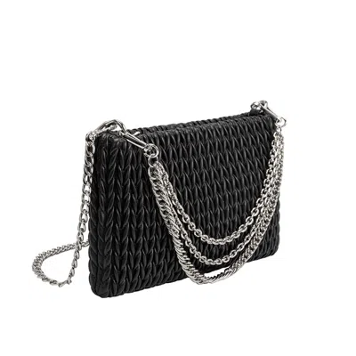 Shop Melie Bianco Erin Black Padded Quilted Crossbody Clutch