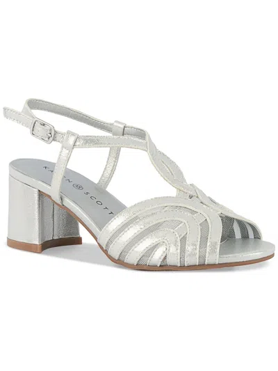 Shop Karen Scott Yahsief Womens Metallic Block Heels In Silver