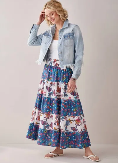 Shop Giftcraft Dahlia Maxi Skirt In Blue