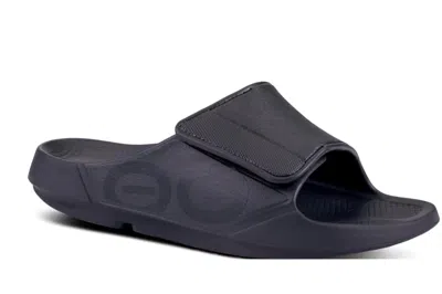 Shop Oofos Men's Ooahh Sport Flex Slide Sandal In Matte Black