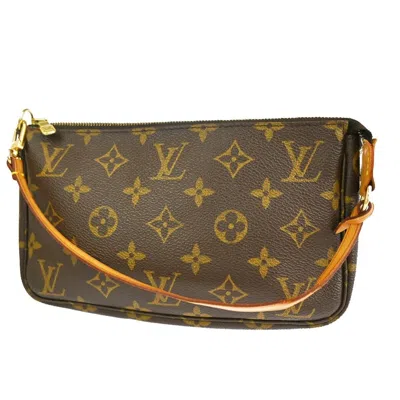 Pre-owned Louis Vuitton Pochette Accessoires Canvas Clutch Bag () In Brown