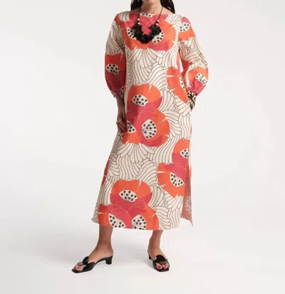 Shop Frances Valentine Minnow Maxi Dress In Japanese Poppy In Multi