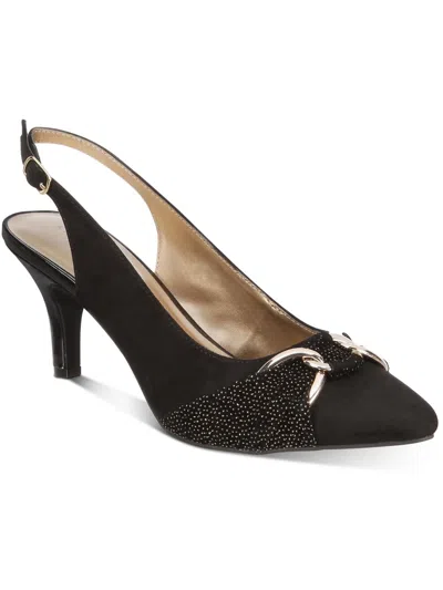 Shop Karen Scott Giselee Womens Embellished Slip On Pointed Toe Heels In Black
