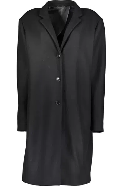Shop Gant Ele Long Sleeve Wool-blend Women's Coat In Black