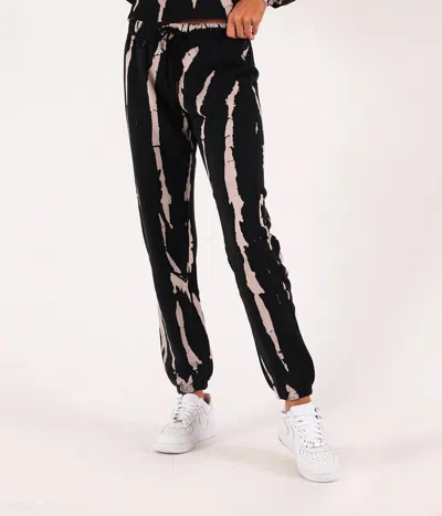 Shop Pam & Gela Bleach Tie Dye Gym Sweatpants In Black/cream
