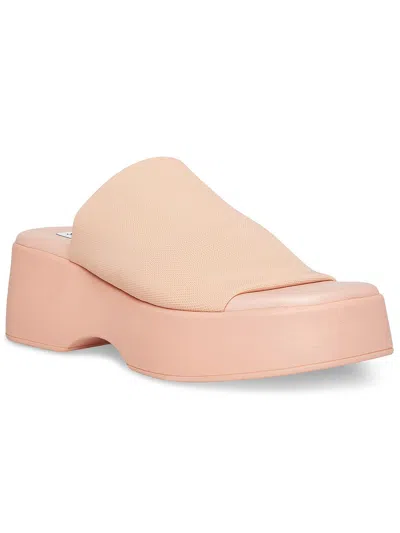 Shop Steve Madden Slinky 30 Womens Slip On Open-toe Platform Sandals In Gold