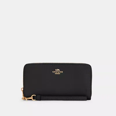 Shop Coach Outlet Long Zip Around Wallet In Black