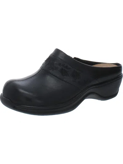 Shop Softwalk Aurora Womens Leather Slip On Clogs In Black