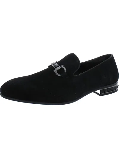 Shop Aldo Mens Suede Studded Loafers In Black